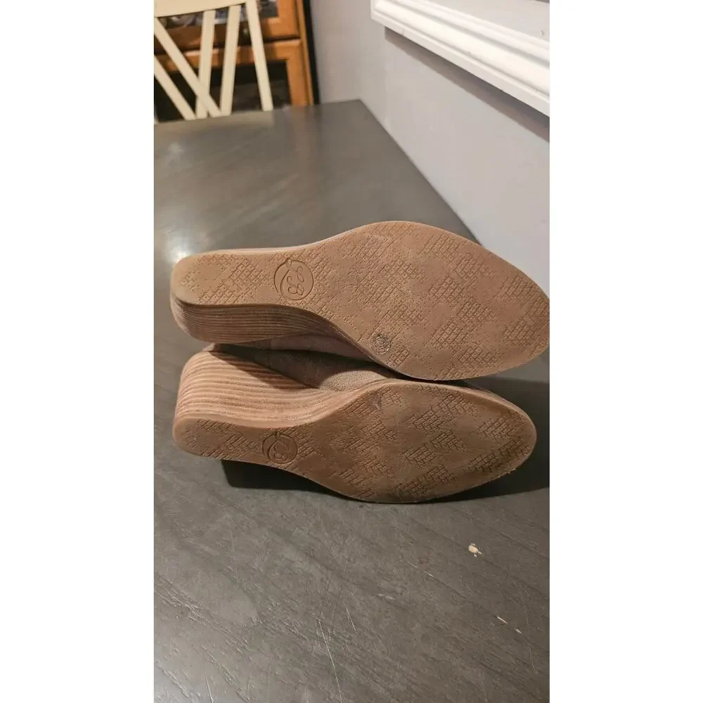Lucky Brand‎ ‘Pallet’ Wedge Boots Ankle in Tan Leather Size 7.5M